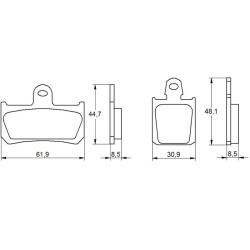 FRONT BRAKE PADS ACCOSSATO FOR YAMAHA - AGPA36