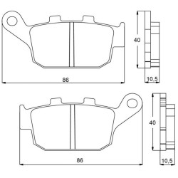 PASTIGLIE FRENO POSTERIORI ACCOSSATO PER YAMAHA - AGPP89