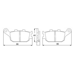 REAR BRAKE PADS ACCOSSATO FOR YAMAHA - AGPP88